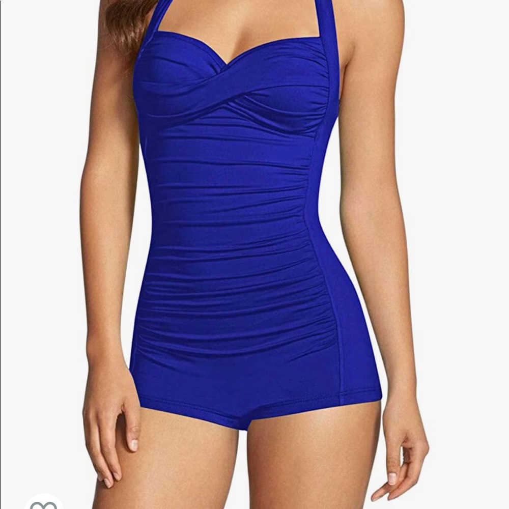 BoyLeg Ruched Swimsuit - Picture 7 of 8